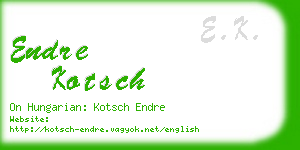 endre kotsch business card